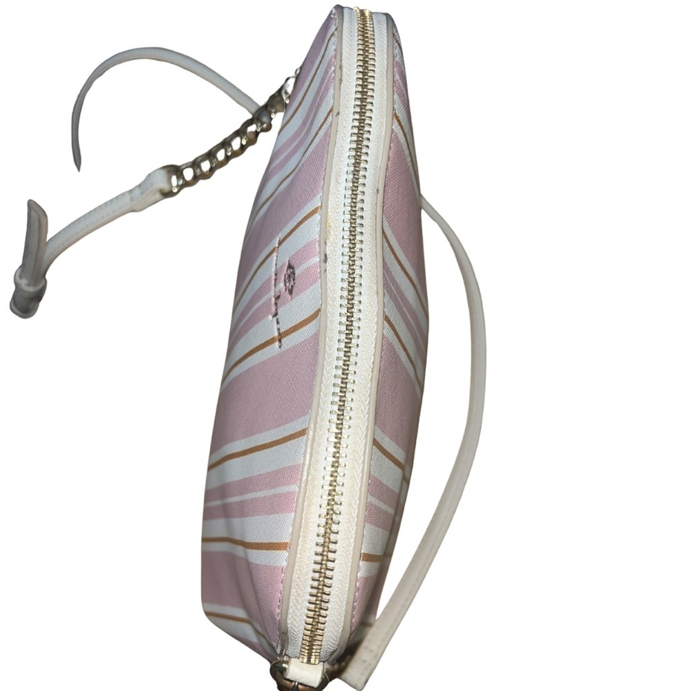 Nanette Lepore Pink & Cream Striped Dome Crossbody Bag - Picture 2 of 10